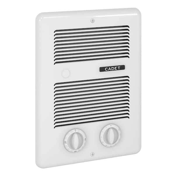 Cadet 120/240-volt 1,000-watt Com-Pak Bath In-wall Fan-forced Electric Heater White with Timer CBC103TW - The Home Depot