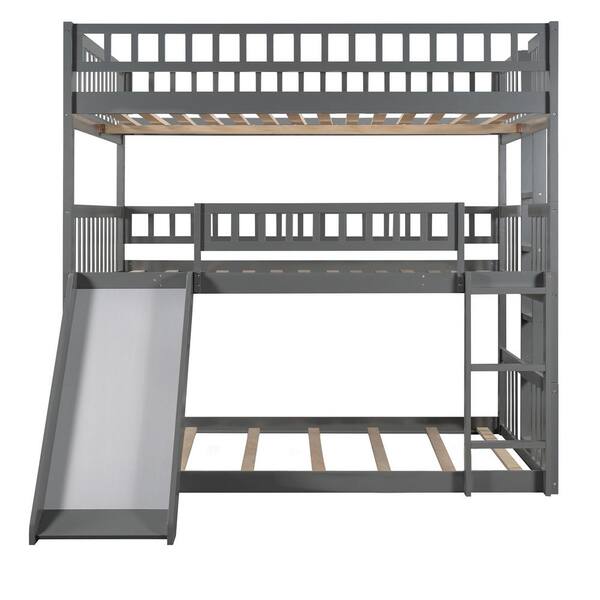 bunki Bunk Beds Full over Full Stairway in Dark Cherry