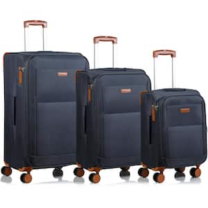 Classic 28 in.,24 in., 20 in. Grey Softside Luggage Set with Spinner Wheels (3-Piece)