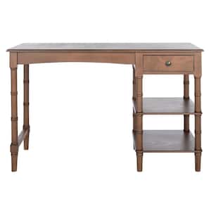 Henric 45 in. Brown Wood 1-Drawer Writing Desk