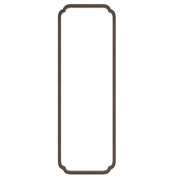 Unbranded Dark Brown Color 22 in. W x 65 in. H Rectangle Wood Frame Full Length Mirror with Stylish Fancy Round Corners