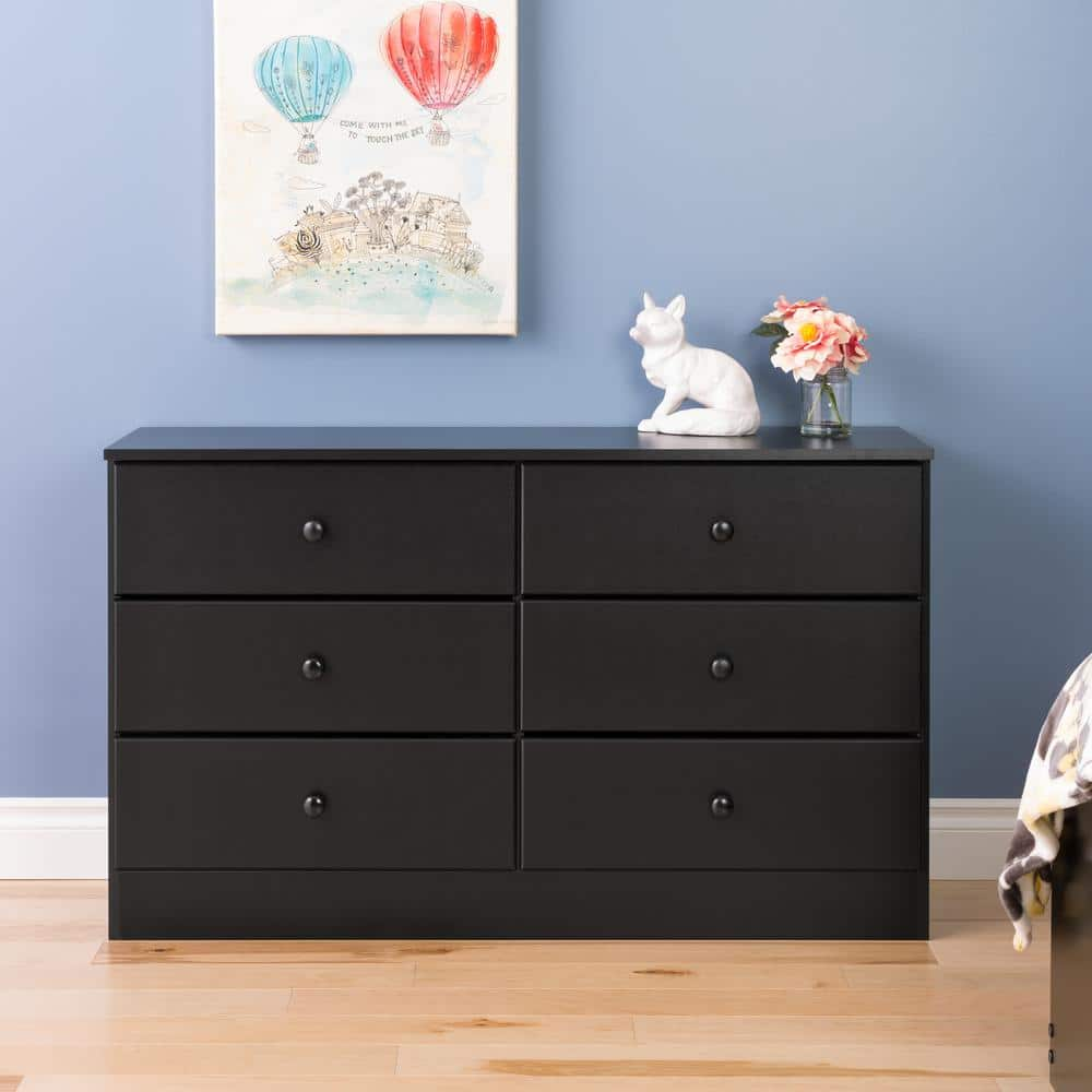 Prepac Astrid 6-Drawer Black Dresser BDBR-0402-1 - The Home Depot