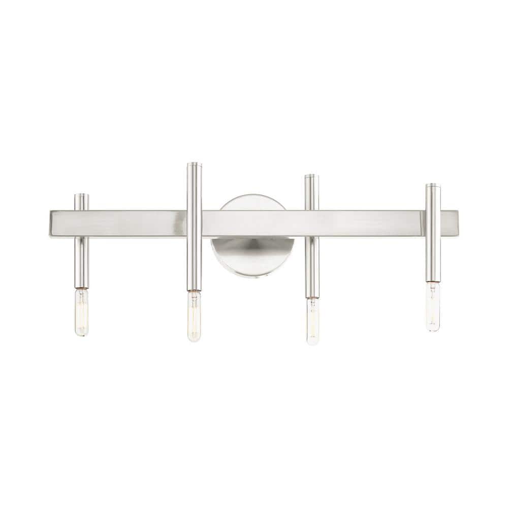Elegant Denmark 4-Light Vanity Sconce in Brushed Nickel and Bronze