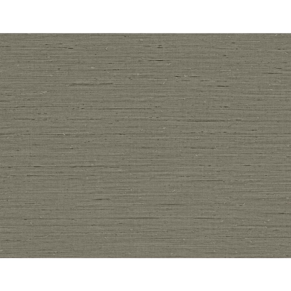 Seabrook Designs Black Pepper Seahaven Rush Cloth Unpasted Embossed Vinyl Wallpaper Roll 60.75 sq. ft.