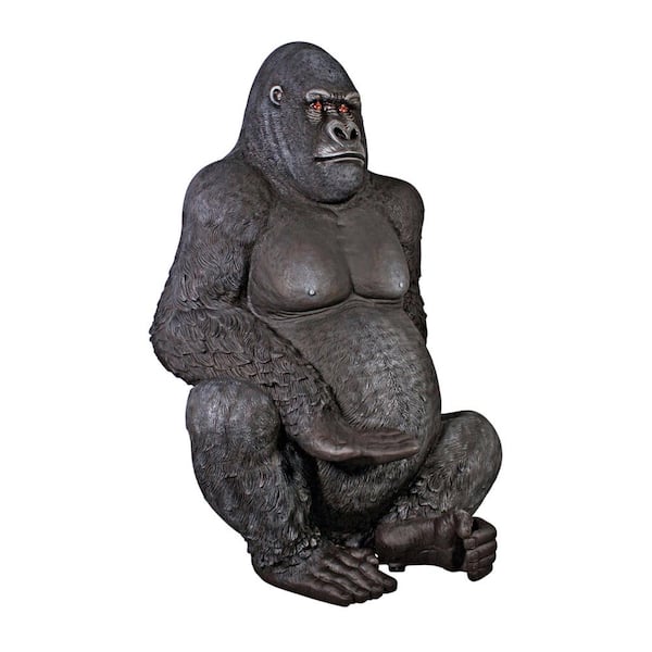 Small Gorilla Sitting Statue Figurine 9 in.X 7 in.Jungle Animal Home Decor  Resin