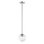 Marsala 1-Light Chrome Pendant with Clear Glass Shade