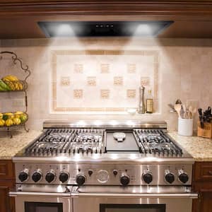30 in. Ducted Ultra Quiet Under Cabinet Range Hood in Matte Black Stainless Steel with Dimmable Lights 3-Speeds 600CFM