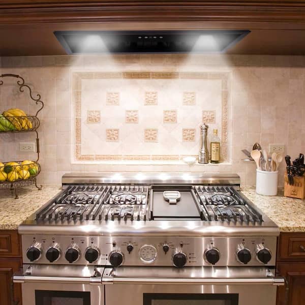 30 in. Ducted Ultra Quiet Under Cabinet Range Hood in Matte Black Stainless Steel with Dimmable Lights 3-Speeds 600CFM