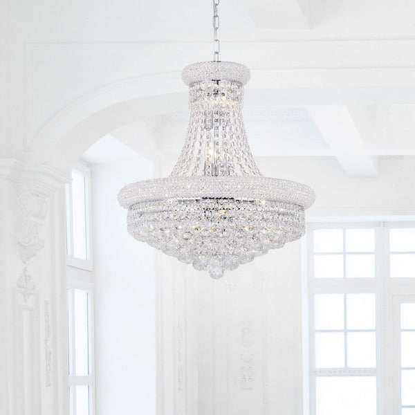 Empire 14-Light Down Chandelier With Chrome Finish