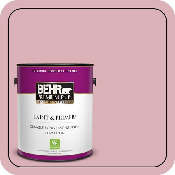 BEHR PREMIUM PLUS 1 gal. #ICC-54 Peony Eggshell Enamel Low Odor Interior Paint & Primer