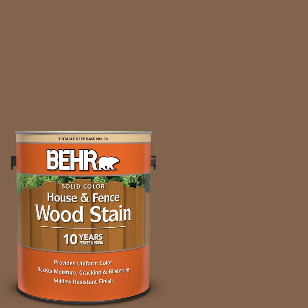 BEHR 1 gal. #SC-109 Wrangler Brown Solid Color House and Fence Exterior  Wood Stain 03001 - The Home Depot