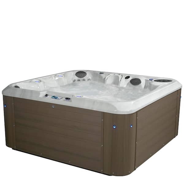 Amplified 6-Person 100-Jet 240-Volt Double-Lounger Hot Tub with Bluetooth Stereo and 3 Pumps