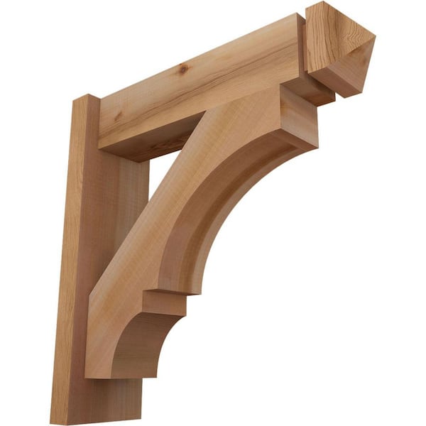 Ekena Millwork 6 in. x 20 in. x 20 in. Western Red Cedar Del Balboa Arts and Crafts Smooth Outlooker