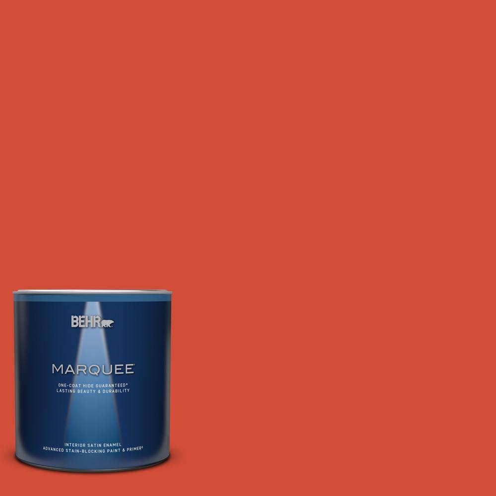 1 qt. #S-G-190 Red Hot Satin Enamel Interior Paint & Primer