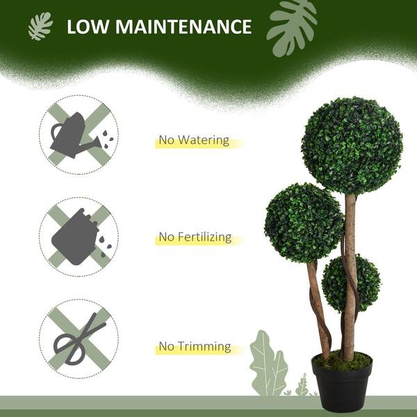 ECOLVANT 2 Pack 21" Artificial Topiary Ball Trees - UV Resistant Faux Cedar Shrubs In Pots | For Outdoor/Indoor Porch, Garden, Patio Decor | No Watering, Low Maintenance