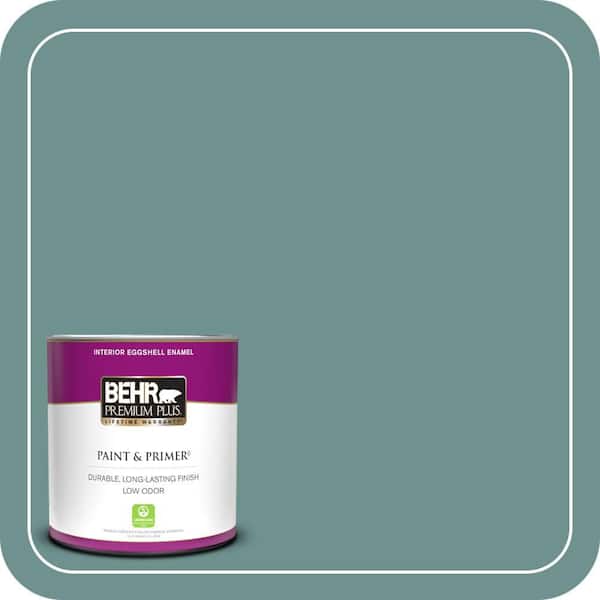 BEHR PREMIUM PLUS 1 qt. #ECC-60-3 Pool Tide Eggshell Enamel Low Odor Interior Paint & Primer