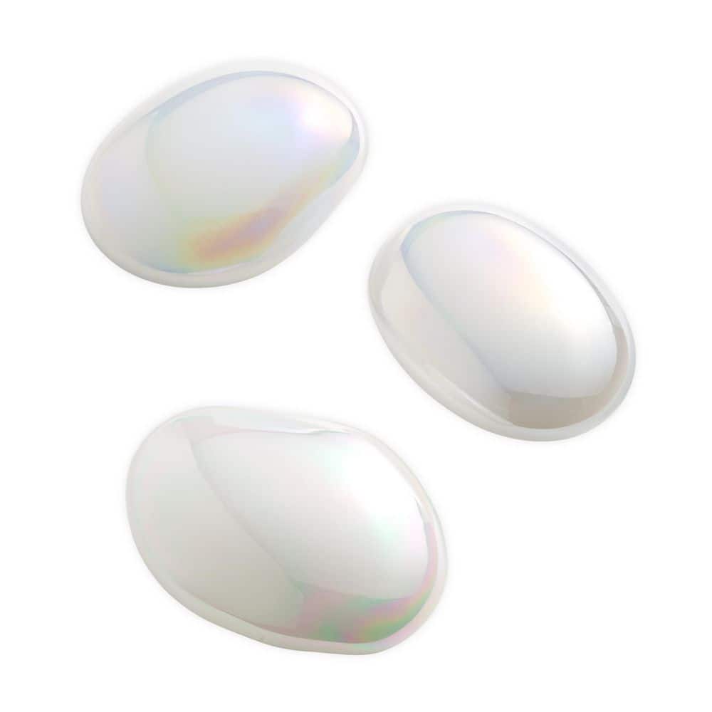 8 in. Organic Shaped Iridescent Glass Stones, (Set of 3) White price history on PriceWatchPro