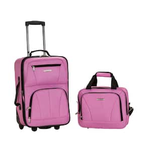 Fashion Expandable 2-Piece Carry On Softside Luggage Set, Pink