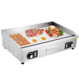 450 sq in. Stainless Steel Electric Griddle with Non-Stick Surface and Dual Temperature Control