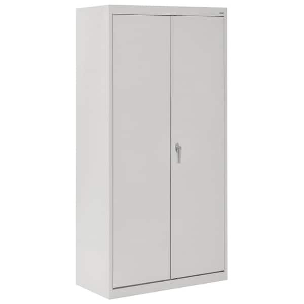 Sandusky Classic Series Combination Storage Cabinet with Adjustable Shelves in Dove Gray (36 in. W x 72 in. H x 24 in. D)