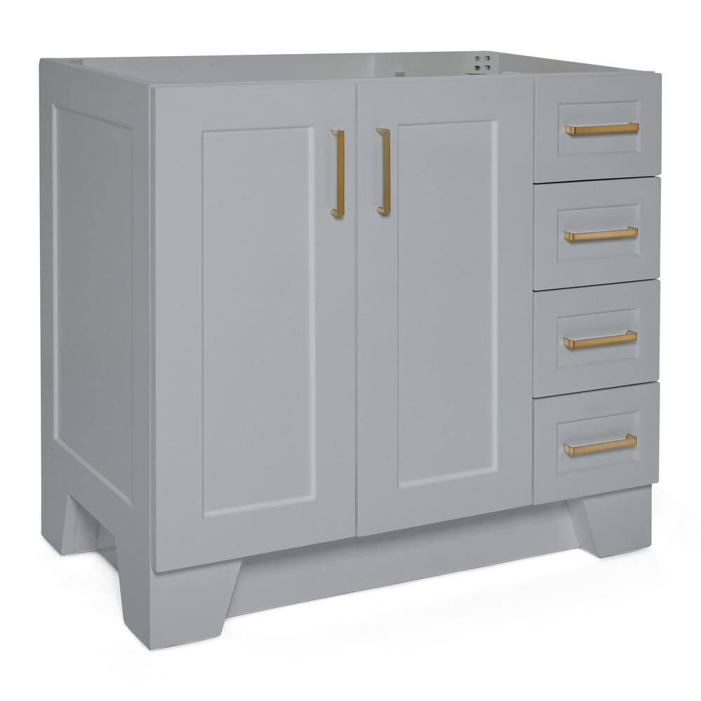 Taylor 36" Gray Freestanding Single Vanity with Brass Hardware