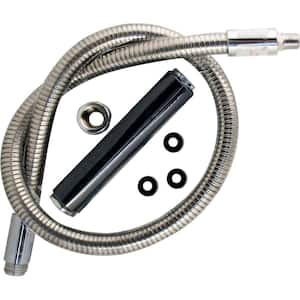 71404 Pre-Rinse 44 in. Stainless Steel Flexible Hose with Handle and Adapter for Commercial Dishwasher Faucets