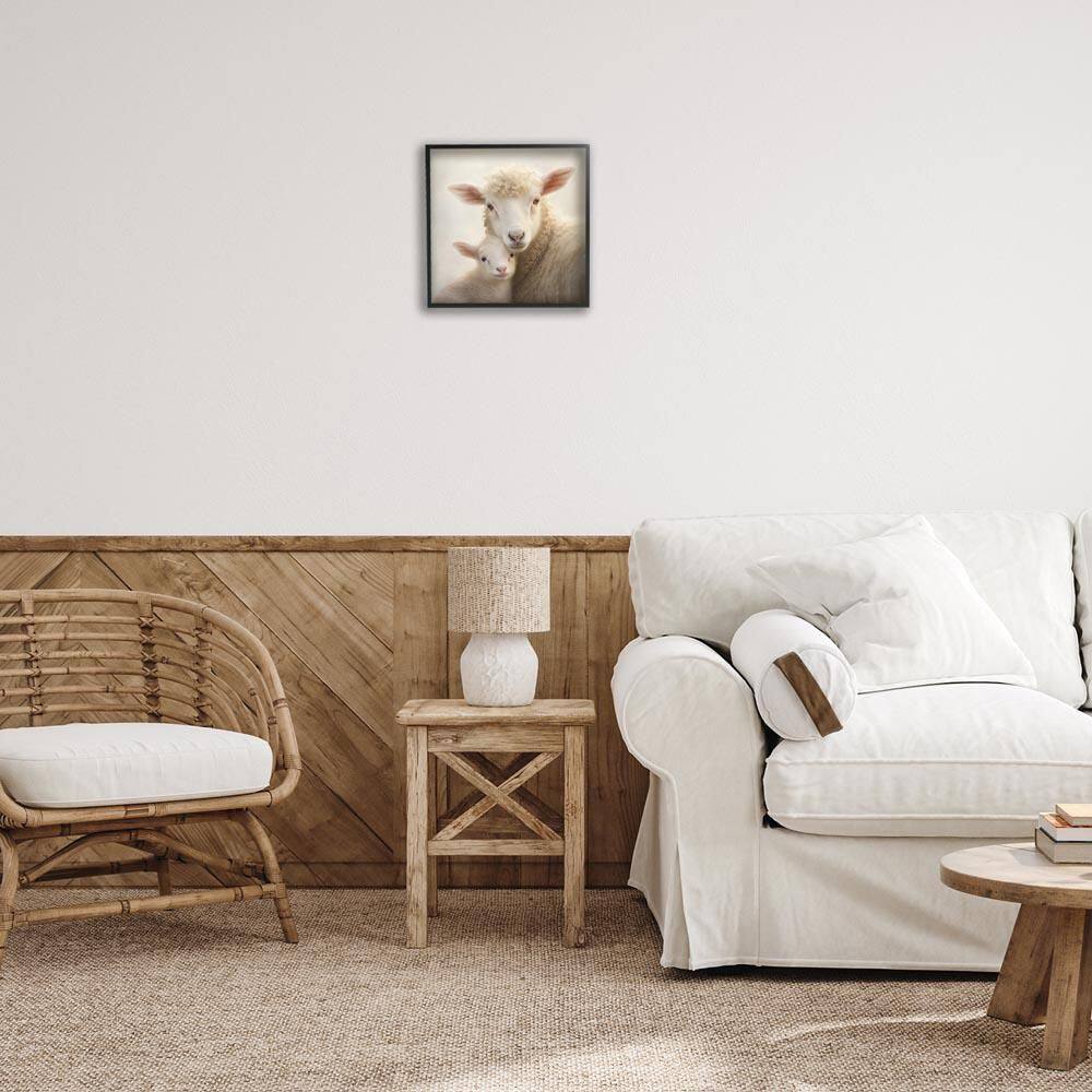 Lamb and Sheep Cuddles by Heidi Kuntz Black Framed Animal Giclee Art Print 12 in. x 12 in. price history on PriceWatchPro