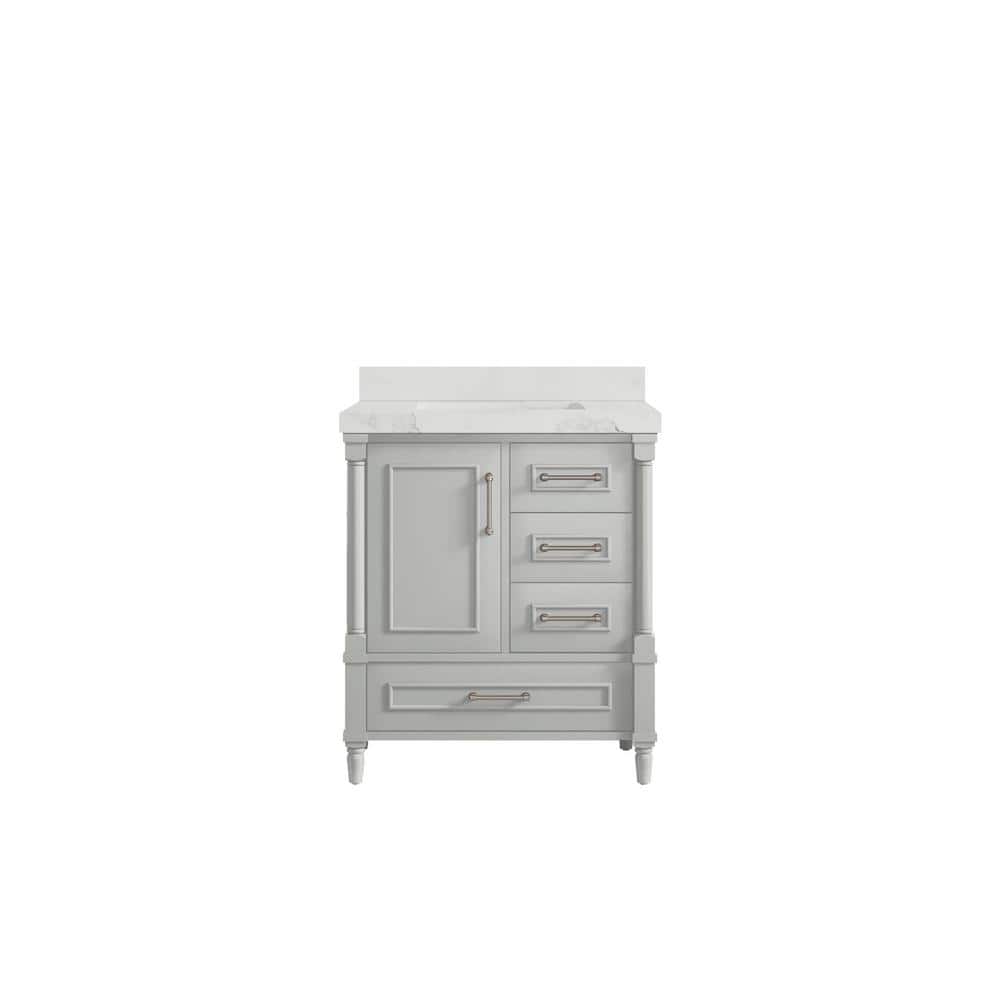 Hudson 30 in. W x 22 in. D x 36 in. H Bath Vanity in Coventry Gray with 2 in Calacatta Nuvo Top price history on PriceWatchPro