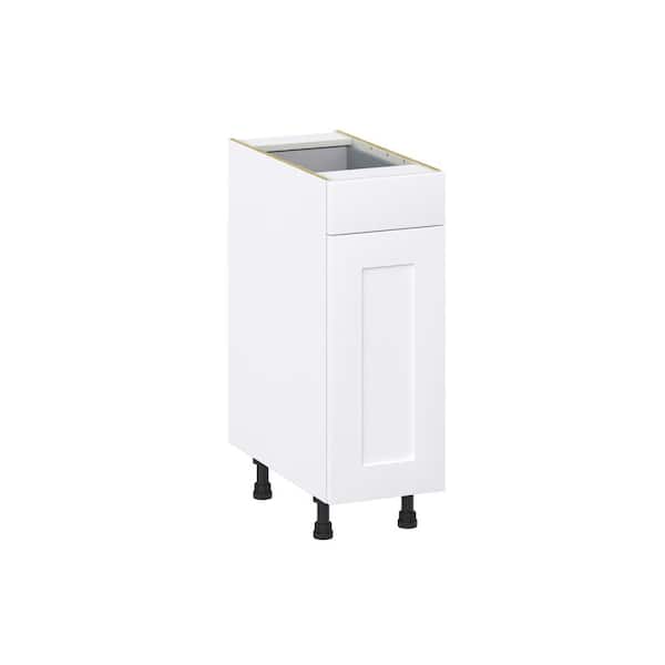 J COLLECTION Roseland 12 in. W x 24 in. D x 34.5 in. H Assembled Shaker Base Kitchen Cabinet in Warm White with Drawers