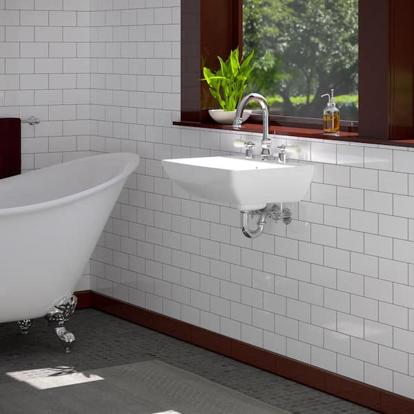 Barclay Products Summit 500 Wall-Hung Bathroom Sink in White Barclay Products Summit 500 Wall-Hung Bathroom Sink in White