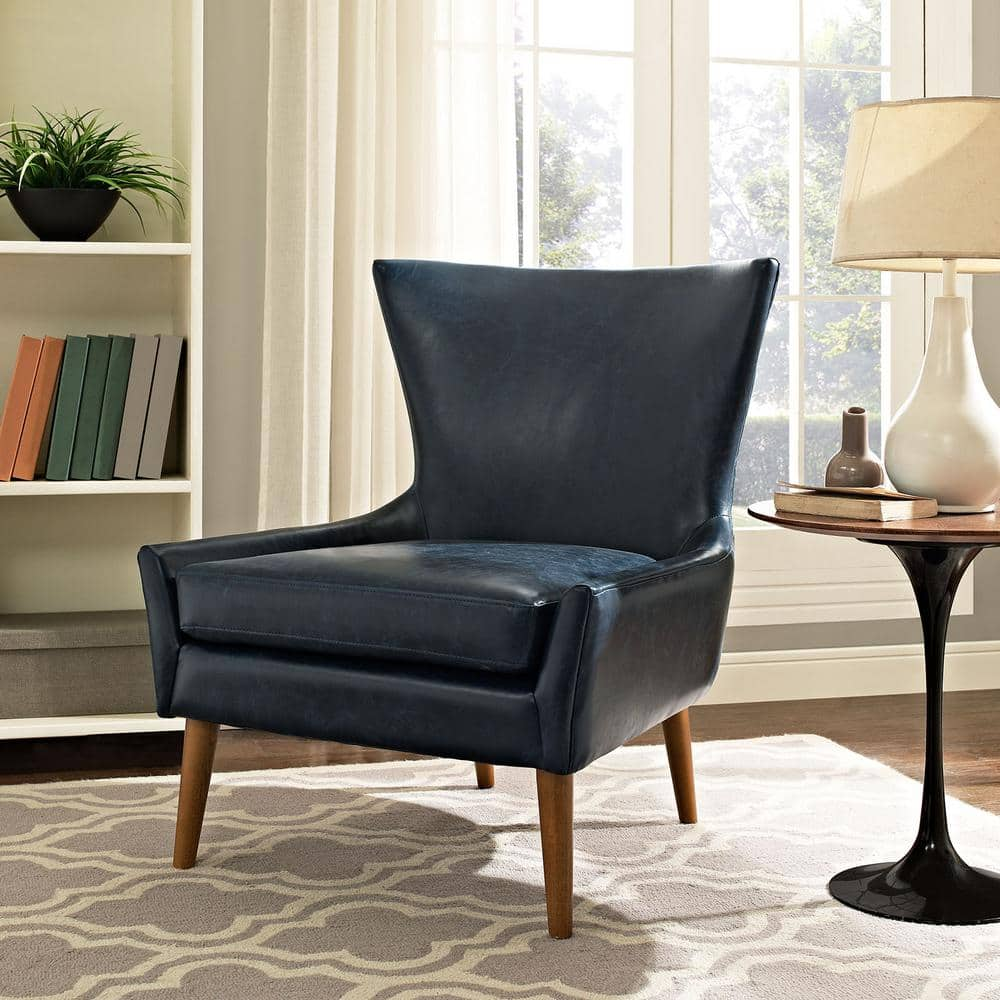 MODWAY Keen Blue Upholstered Vinyl Armchair-EEI-2458-BLU ...