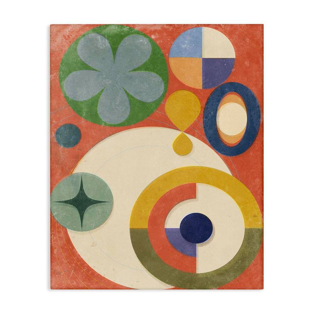 Retro Overlapping Shapes by Victoria Barnes Unframed Abstract Graphic Art Print 30 in. x 24 in. price history on PriceWatchPro