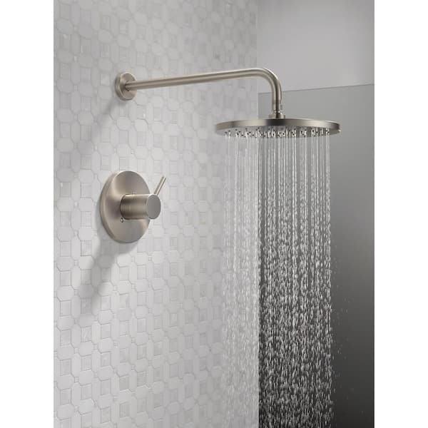 Modern1-Handle Wall Mount Shower Trim Kit in Spotshield Brushed Nickel (Valve Not Included)