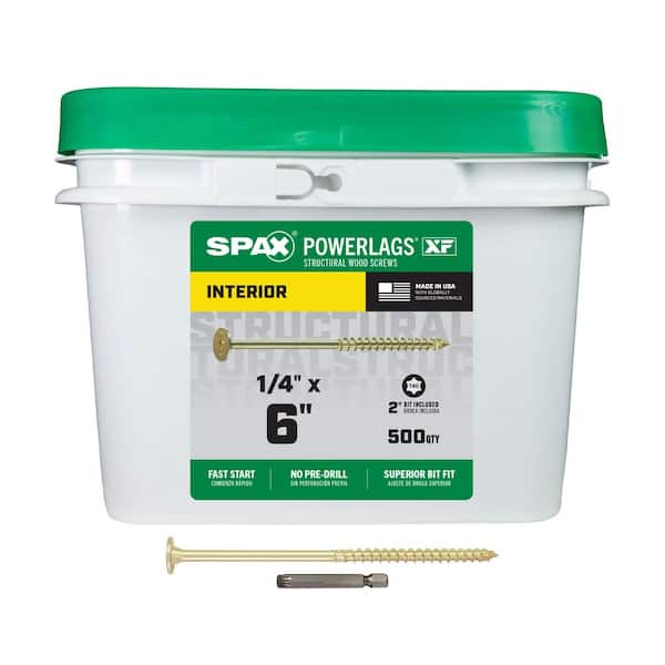 1/4 in. x 6 in. Powerlags XF Interior T40 T-Star Pancake Head Structural Wood Lag Screws (500 Pieces)