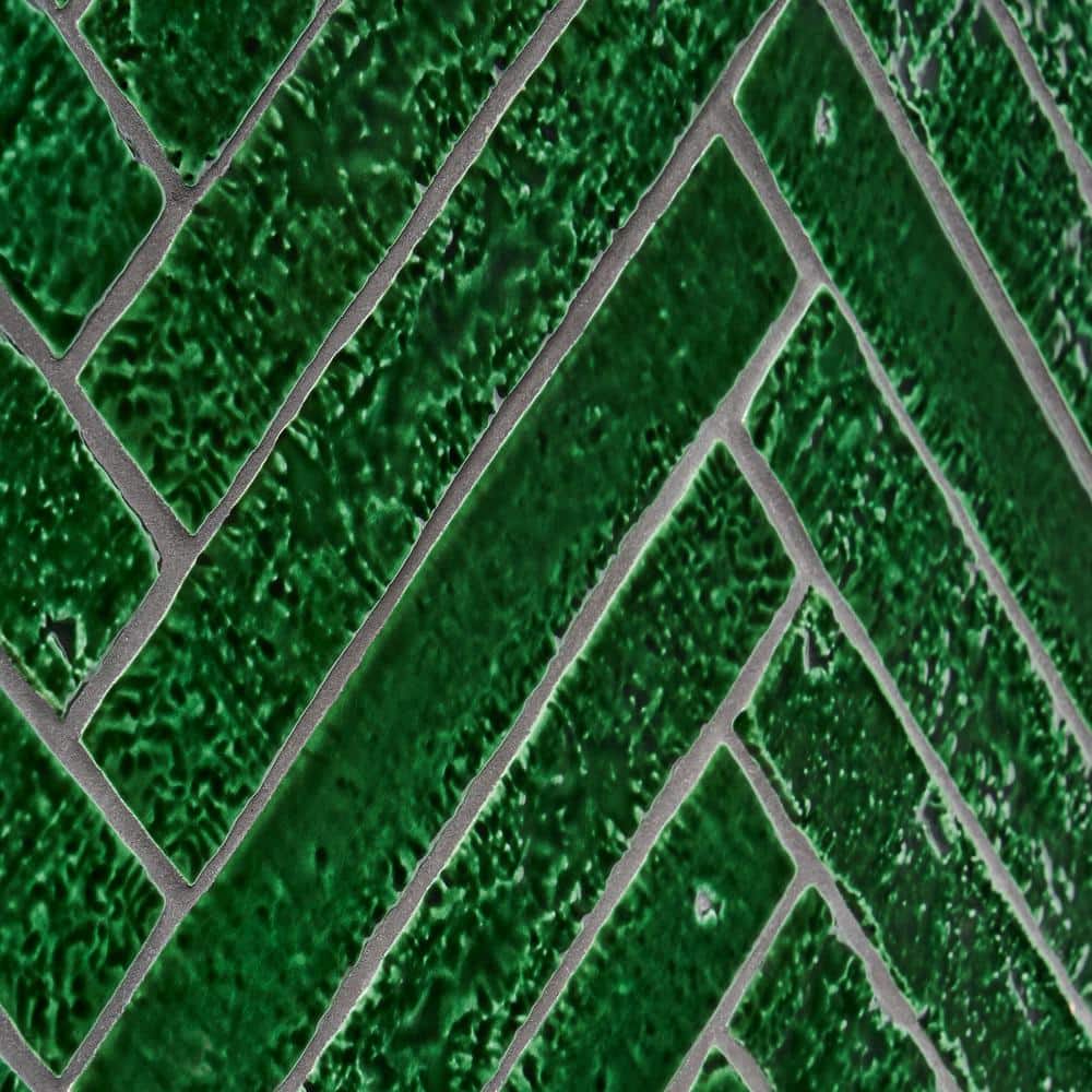 Emerald Green Crackled Ceramic Subway Wall Tile