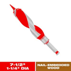 1-1/4 in. x 7-1/2 in. Carbide Auger Drill Bit for Wood and Nail-Embedded Wood