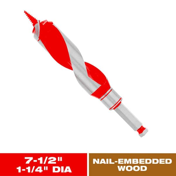 DIABLO 1-1/4 in. x 7-1/2 in. Carbide Auger Drill Bit for Wood and Nail-Embedded Wood