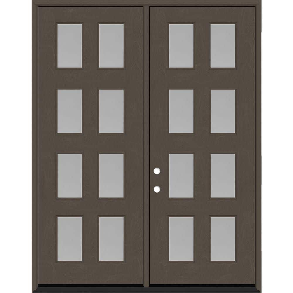 Regency 72 in. x 96 in. 8L Modern Clear Glass RHIS Ashwood Stained Fiberglass Double Prehung Front Door w/ 6 in. Jamb price history on PriceWatchPro