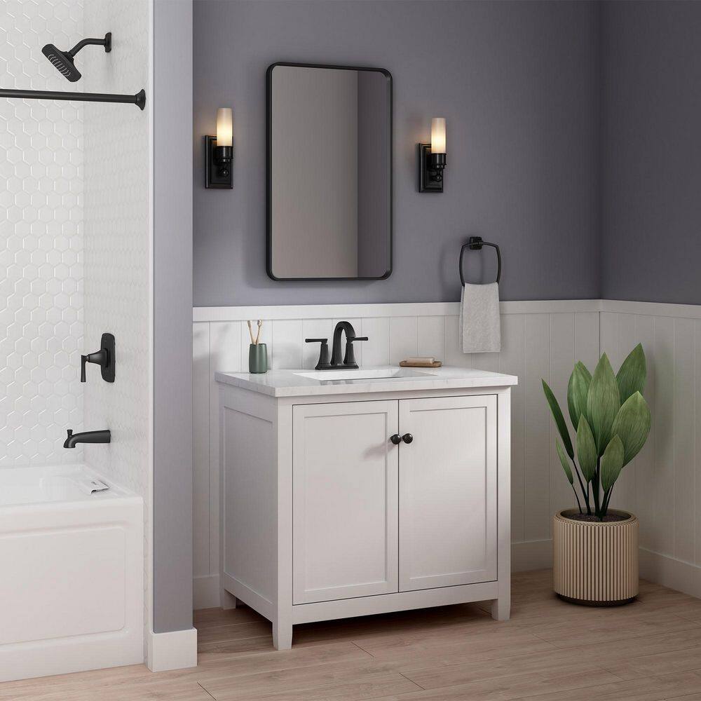 Belmeade Matte Black 2-Handle Centerset Bathroom Faucet