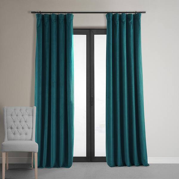 Teal Solid Contemporary 100% Blackout Window Curtain Drapes Rod Pocket Panel 