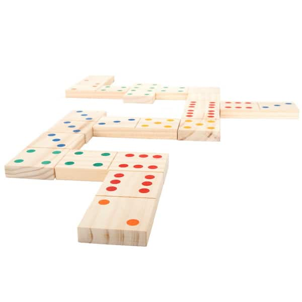 KIDS WOODEN DOMINOES SET TIN BOX TOY TRADITIONAL CLASSIC CHILDREN