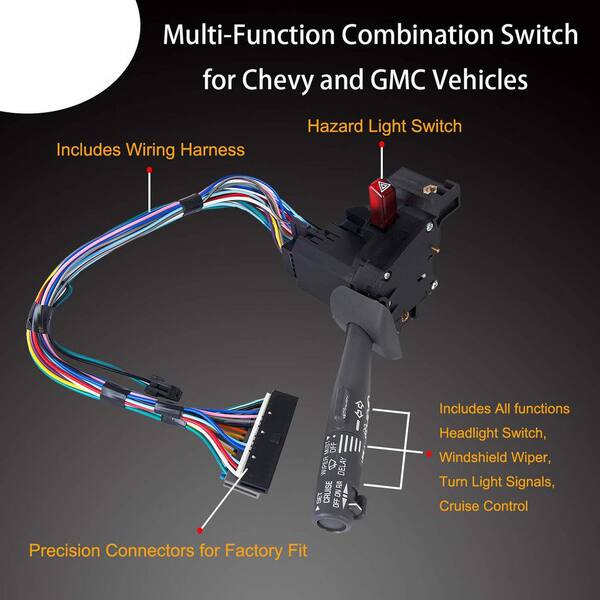 thumbnail image 2 of CarBole Multi-Function Turn Signal Switch For Chevy GMC Trucks (1995-2002) – Controls Wiper, Headlight, Hazard 2 of 3