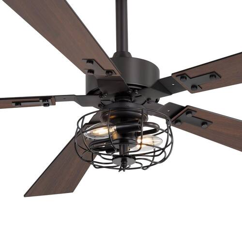 Craig 48 in. Indoor Black Ceiling Fans with Light Kit and Remote Control Included Ceiling Fans