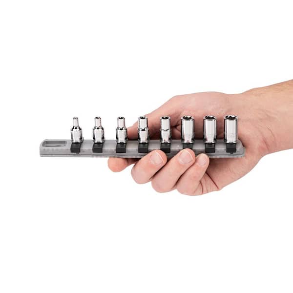 TEKTON 1/4 in. Drive External Star Socket Set with Rail, 8-Piece