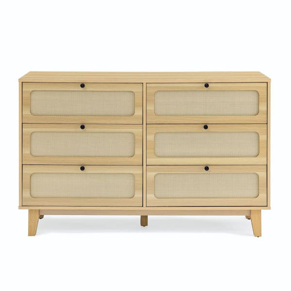 Boosicavelly Natural Wood 6-Drawer 52.00 in. Wide Dresser without Mirror