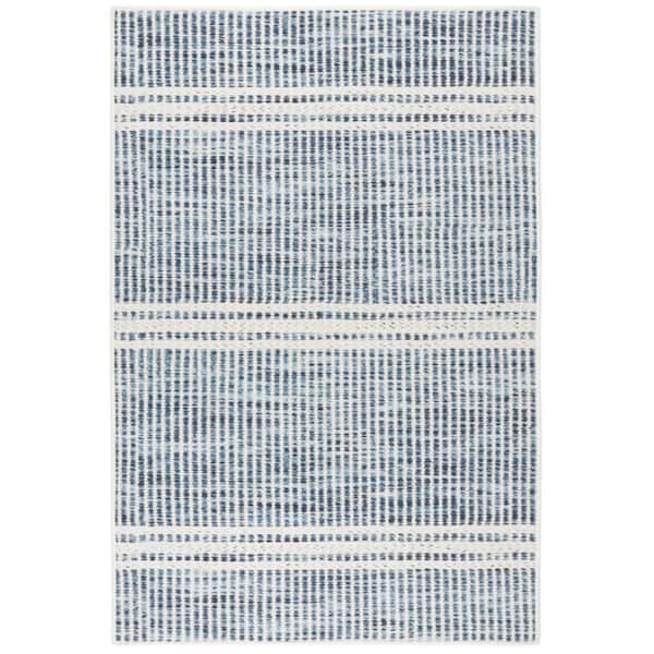 Malta Machine Washable Blue 10 ft. x 14 ft. Indoor Area Rug