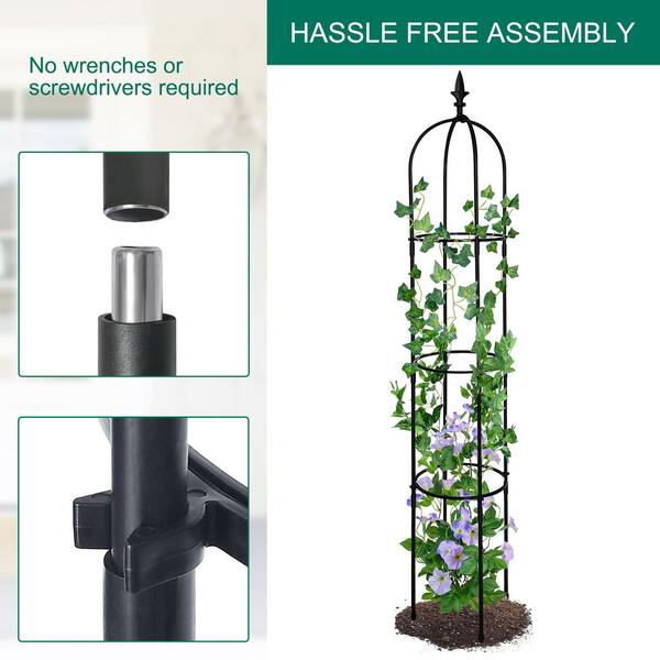 Siavonce 6.2ft Garden Obelisk Trellis; Lightweight Rustproof