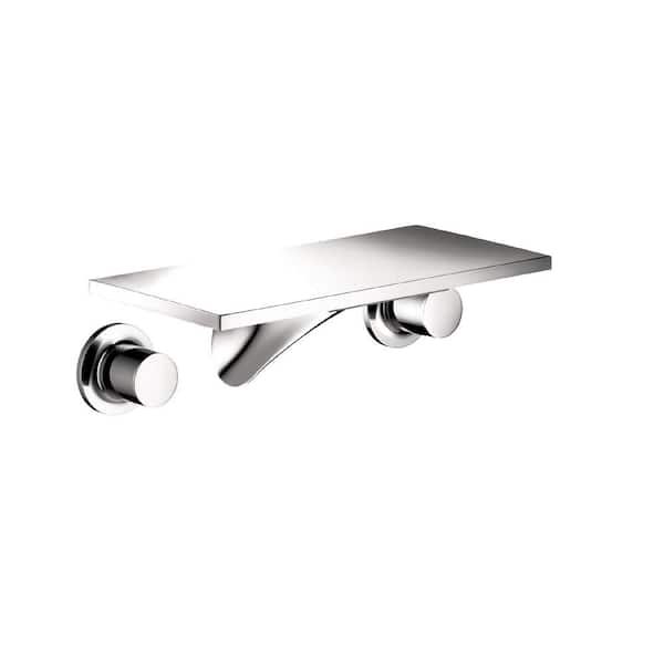 Hansgrohe Massaud 2-Handle Wall Mount Bathroom Faucet with Low-Arc in Chrome