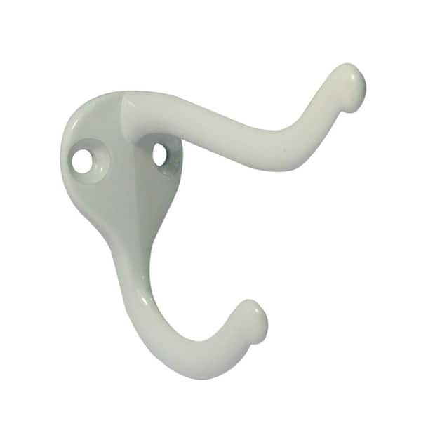 Nystrom 2-1/4 in. (58 mm) White Utility Wall Mount Hook (2-Pack)