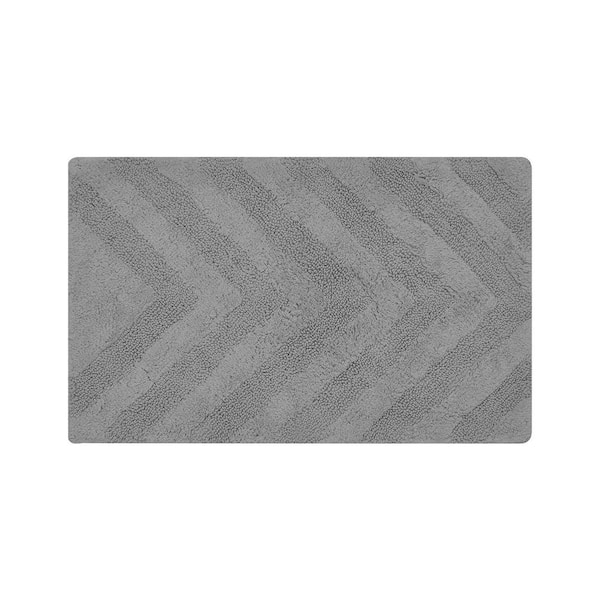 Better Trends Hugo 21 in. x 34 in. Gray 100% Cotton Rectangle Bath Rug